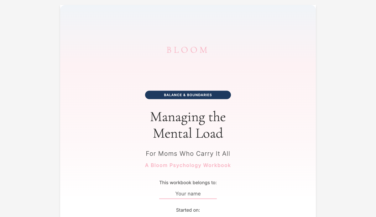 Managing the Mental Load Workbook